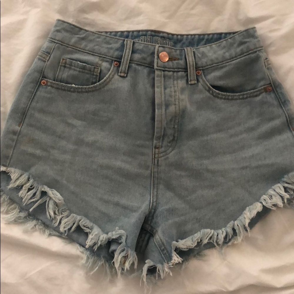 High waisted jean shorts